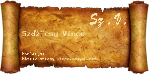 Szécsy Vince névjegykártya
