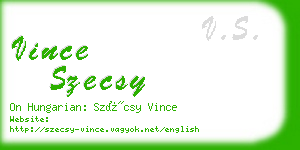 vince szecsy business card